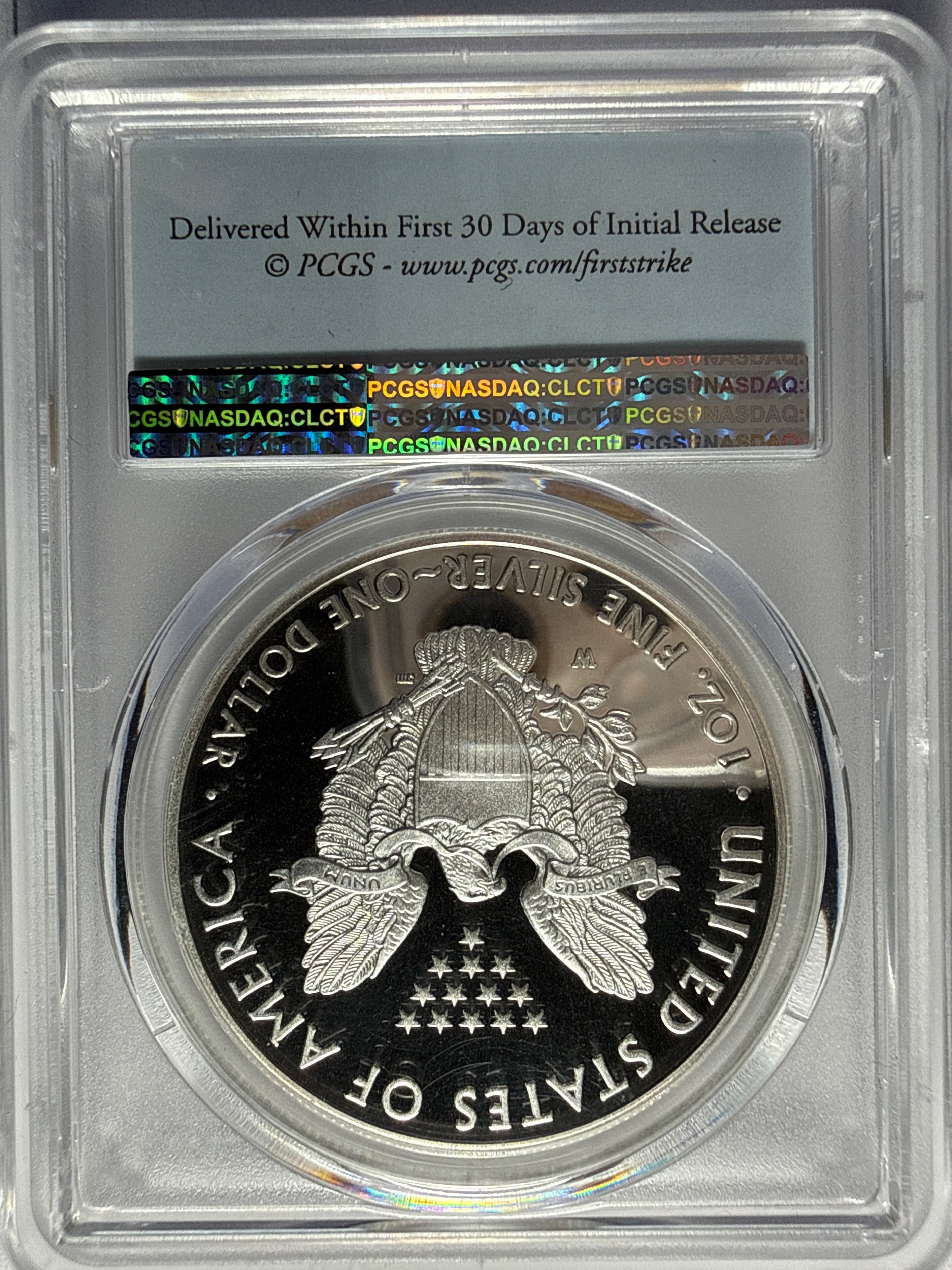 2016-W American Silver Eagle DCAM FS PR69 PCGS 30th Anniversary Lettered Edge