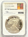 2013-W American Silver Eagle NGC 1 oz PF70 UCAM  J. M. Mercanti hand signed pop #10 Art Label