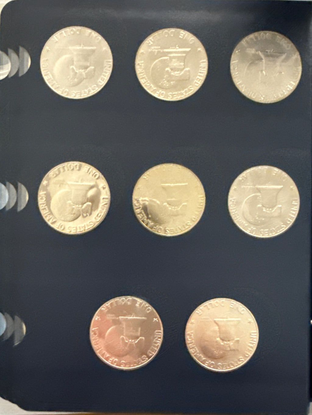 1971-1978-D,P,S American Eisenhower Silver and Silver Clad Dollars Complete 32-Coin Set in a Whittman Album 10 Coins 40% Silver