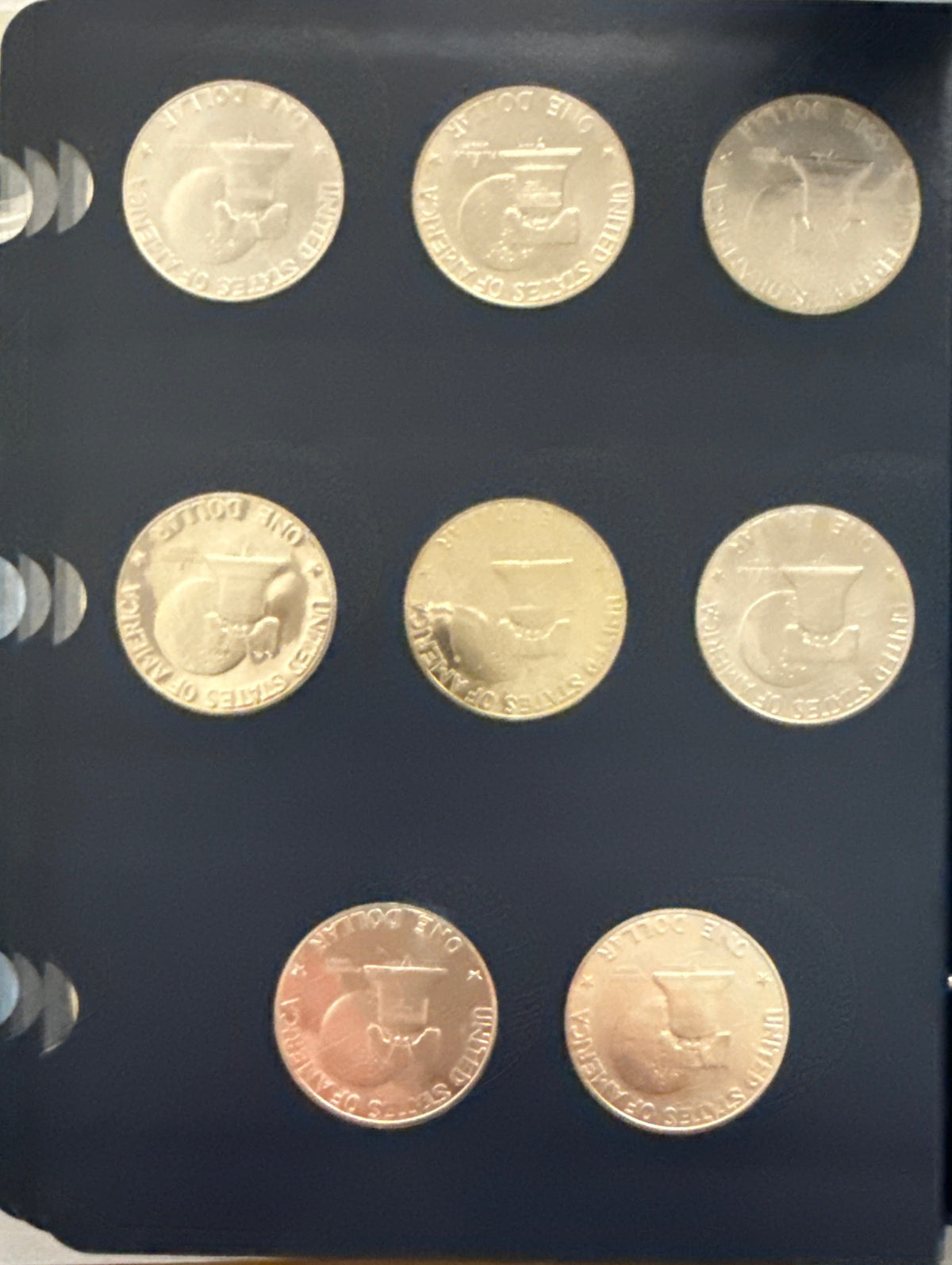 1971-1978-D,P,S American Eisenhower Silver and Silver Clad Dollars Complete 32-Coin Set in a Whittman Album 10 Coins 40% Silver