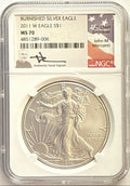 2011-W Burnished American Silver Eagle $1 NGC MS70 Mercanti Hand-Signed