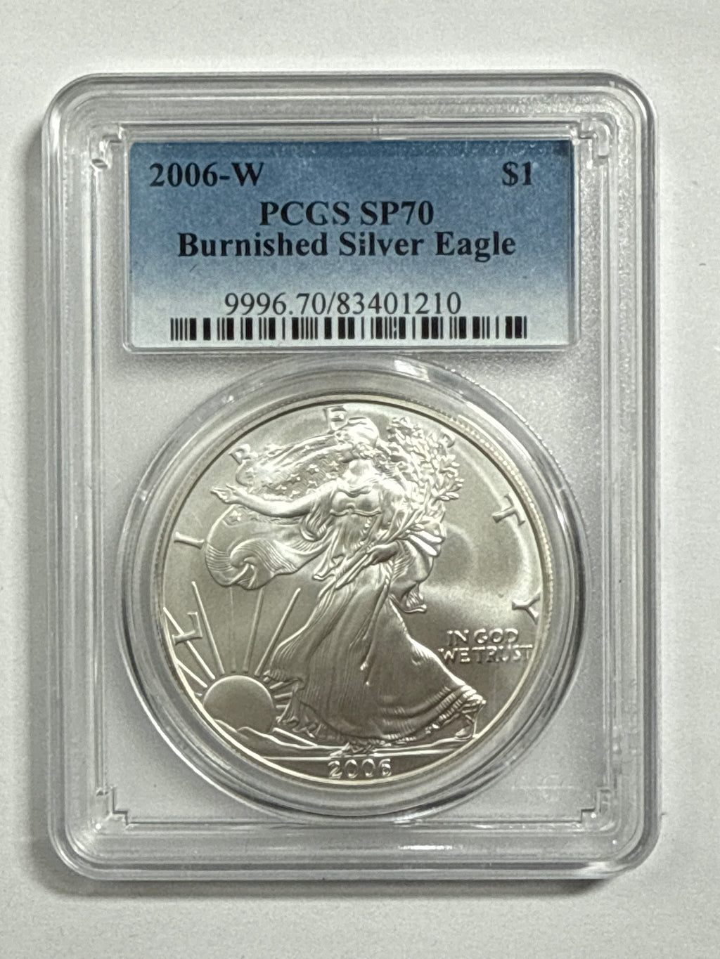 2006-W Burnished American Silver Eagle PCGS SP70