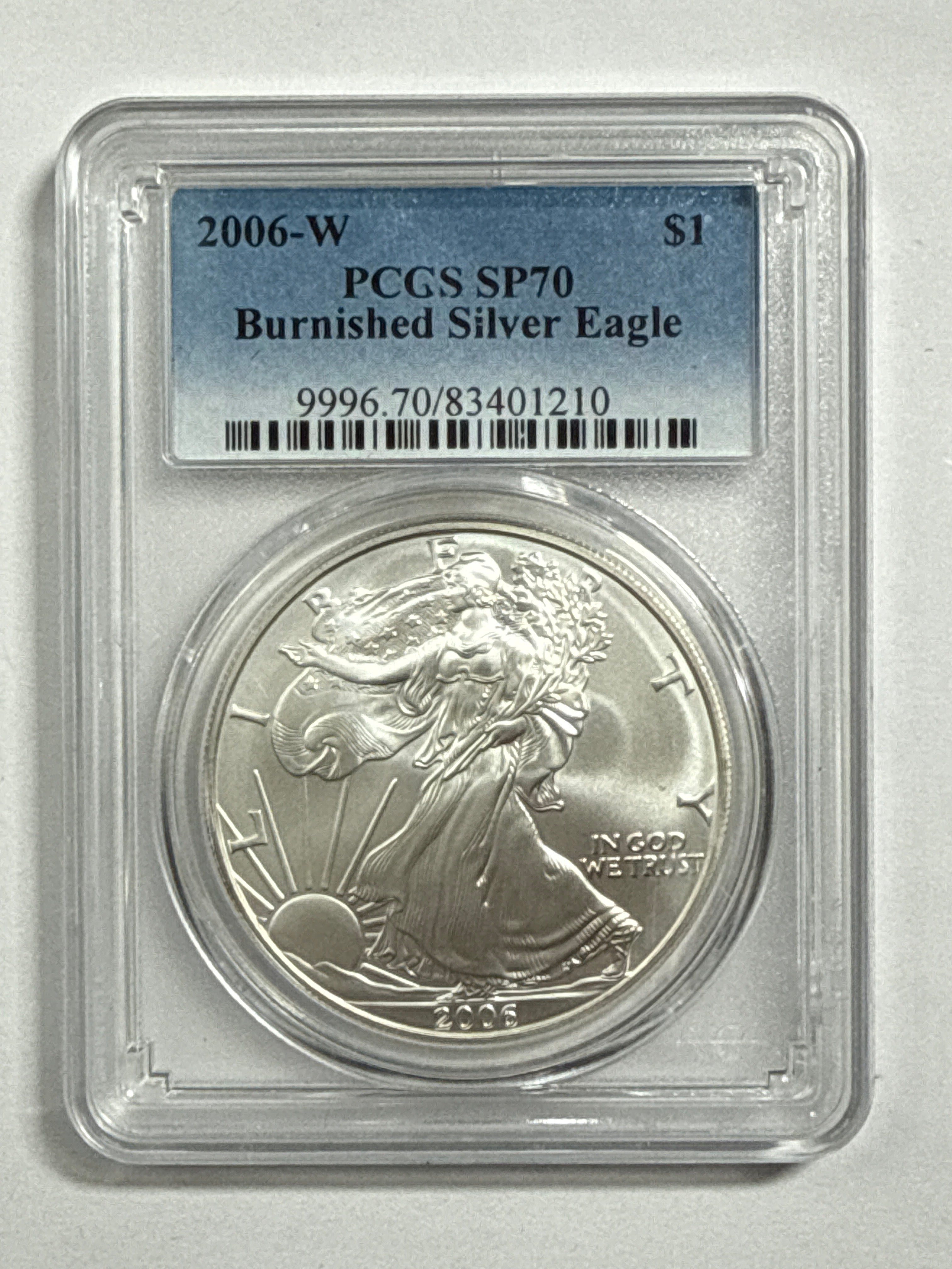 2006-W Burnished American Silver Eagle PCGS SP70