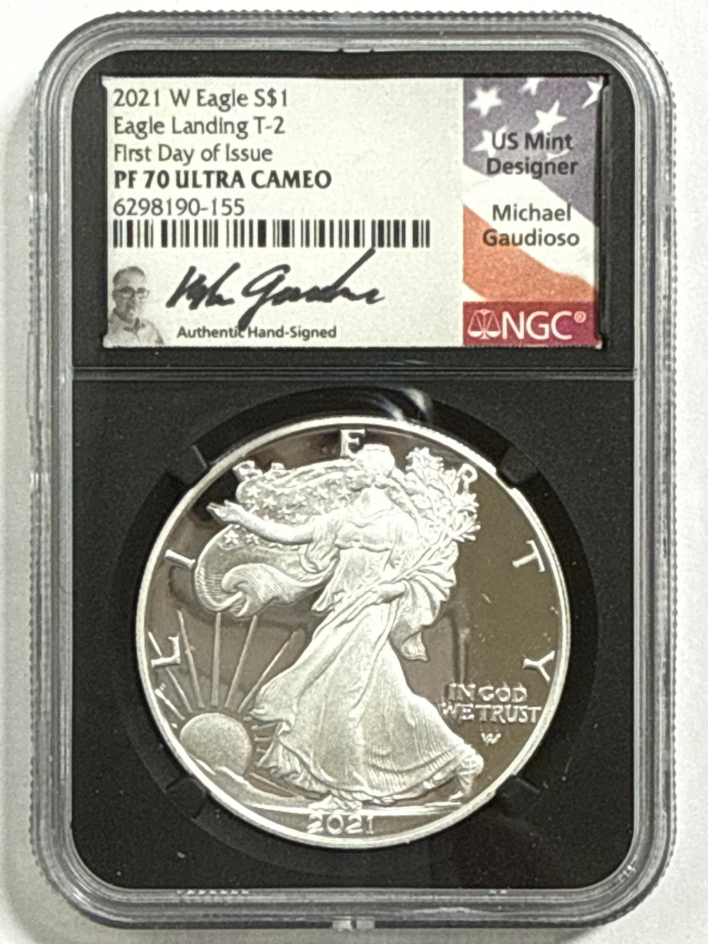 2021-W American Silver Eagle T-2 3-Coin Box Set NGC PF70 UCAM/PCGS PR70 DCAM FDOI Mercanti/Gaudioso/Damstra