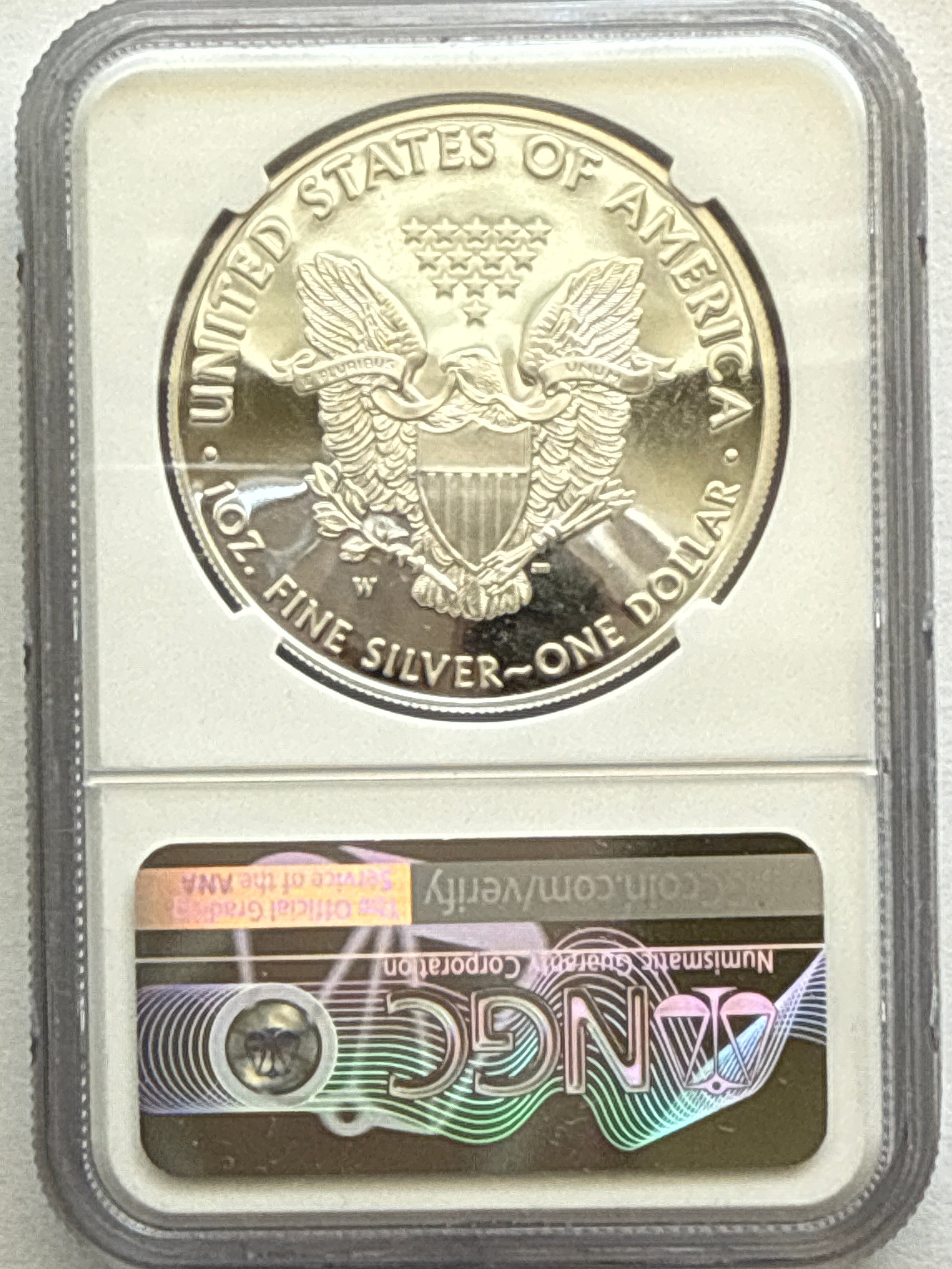 2017-W American Silver Eagle NGC 1 oz PF70 UCAM FDOI J. M. Mercanti hand signed Congrat Set Art Label