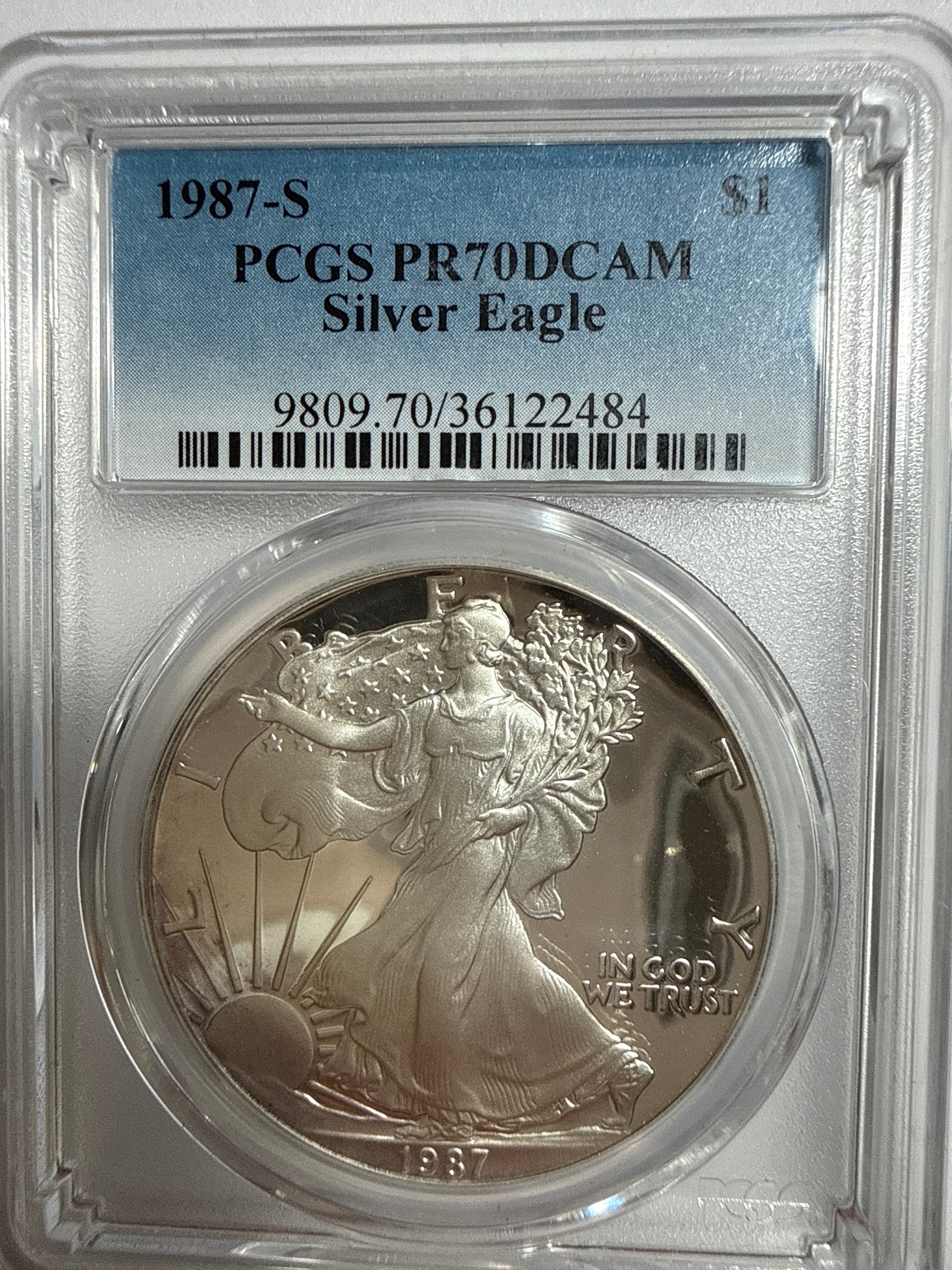 1987-S American Silver Eagle PR70 DCAM PCGS