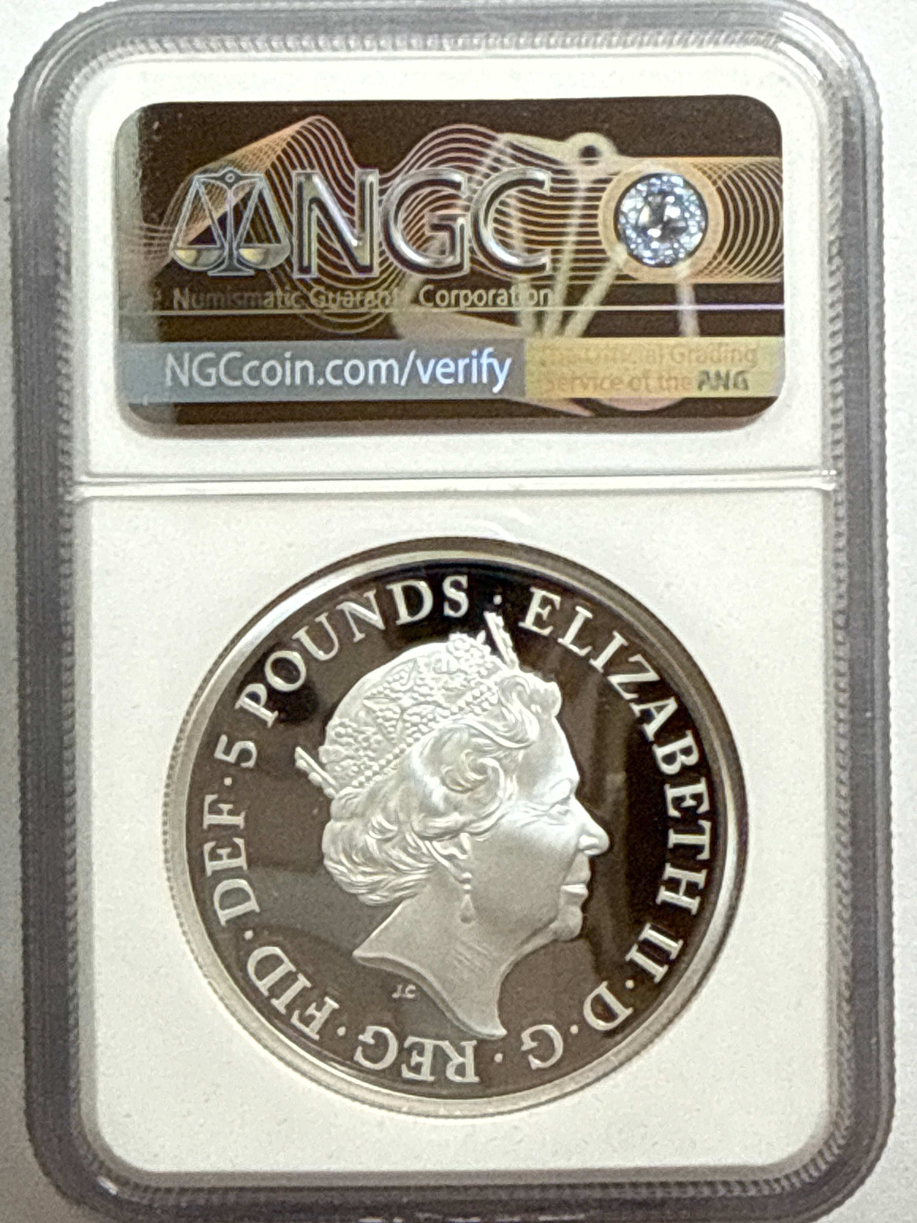 2021 2oz G. Britain £5 Britannia Lion NGC FDI PF70 UCAM