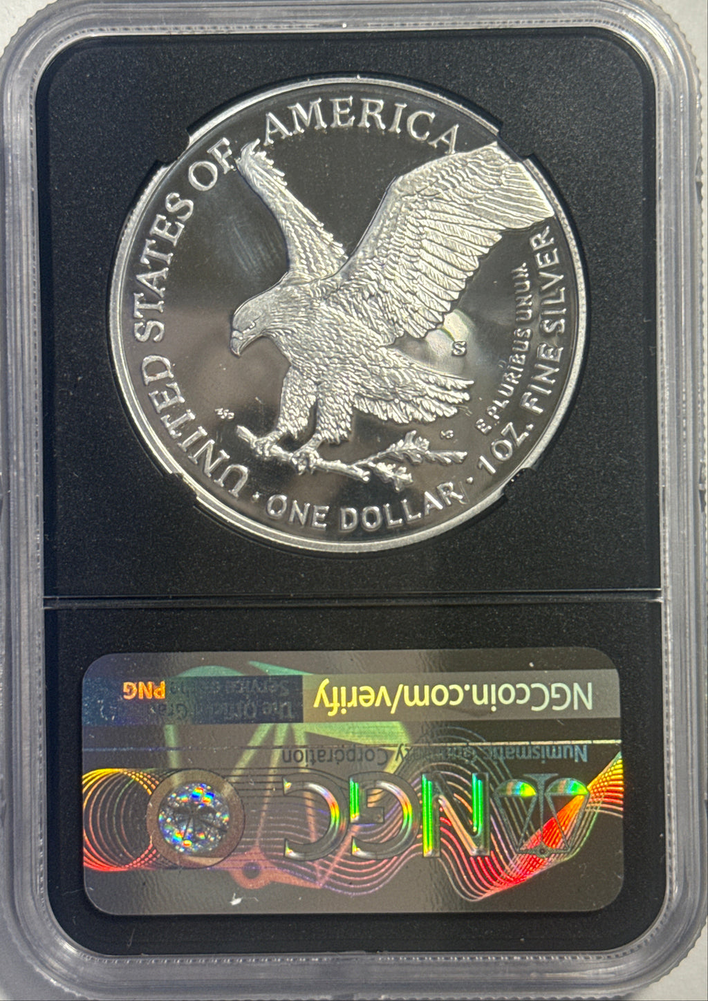 2021-W American Silver Eagle $1 Eagle Landing T-2 NGC ER MS70 Black Core
