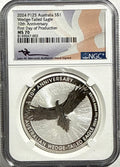 2024 P125 Australia $1 .999 Sliver Wedge-Tailed Eagle NGC 10th Anniv. FDP MS70 Mercanti