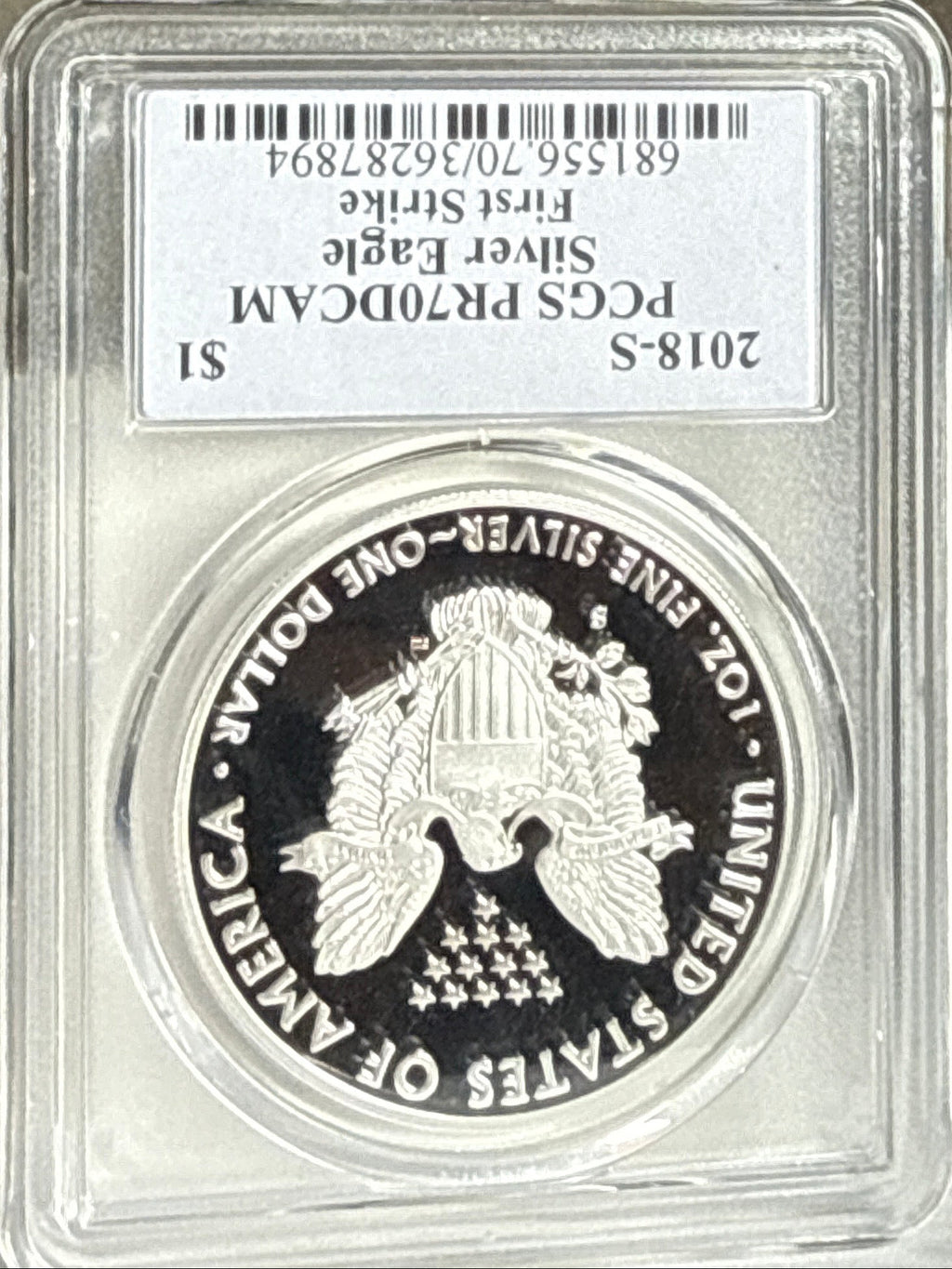 2018-S American Silver Eagle PCGS FS PR70 DCAM T. S. Cleveland