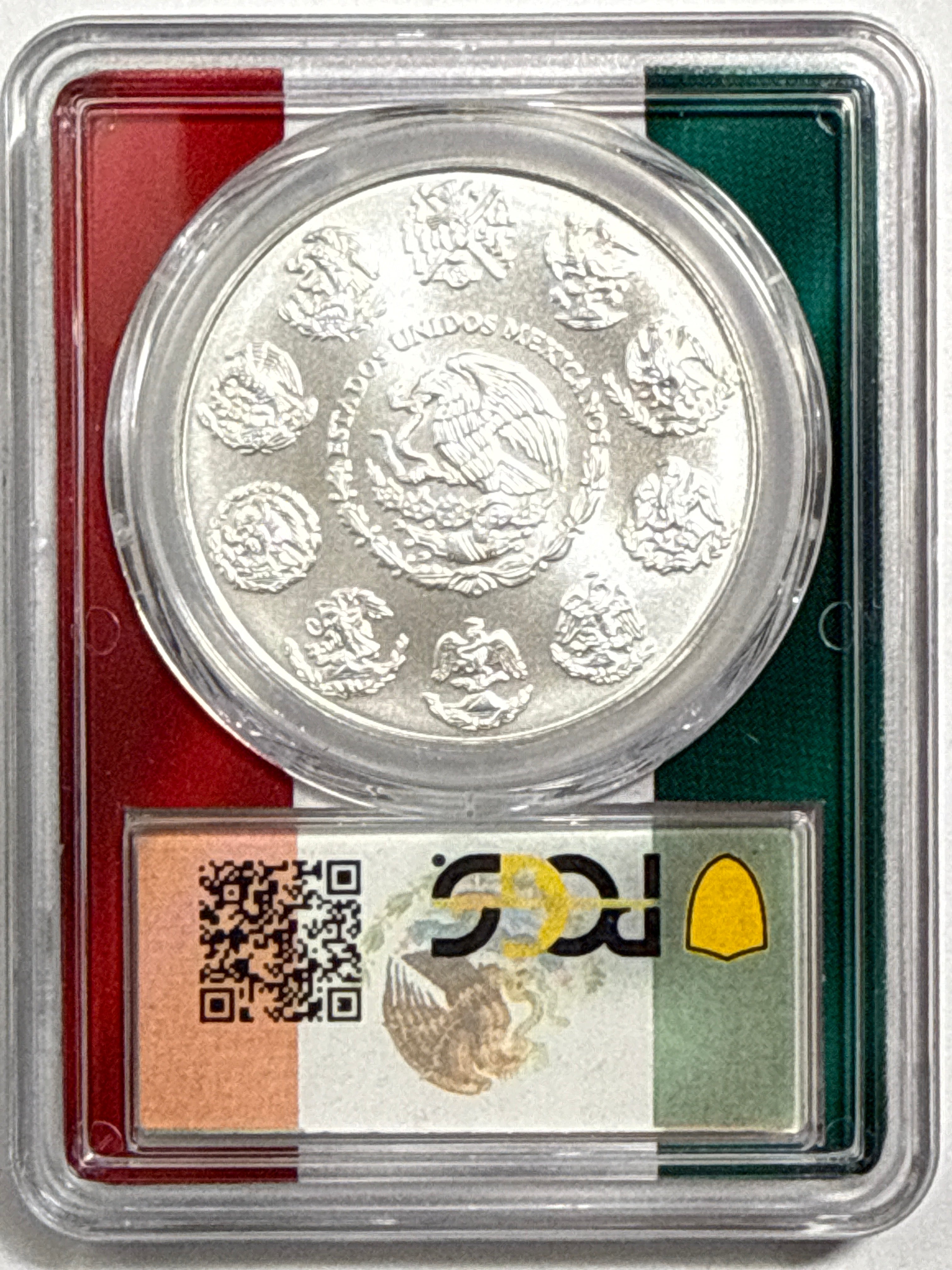 2019-Mo Mexico Silver Libertad 1 Onza PCGS FS MS70 Full Flag Label