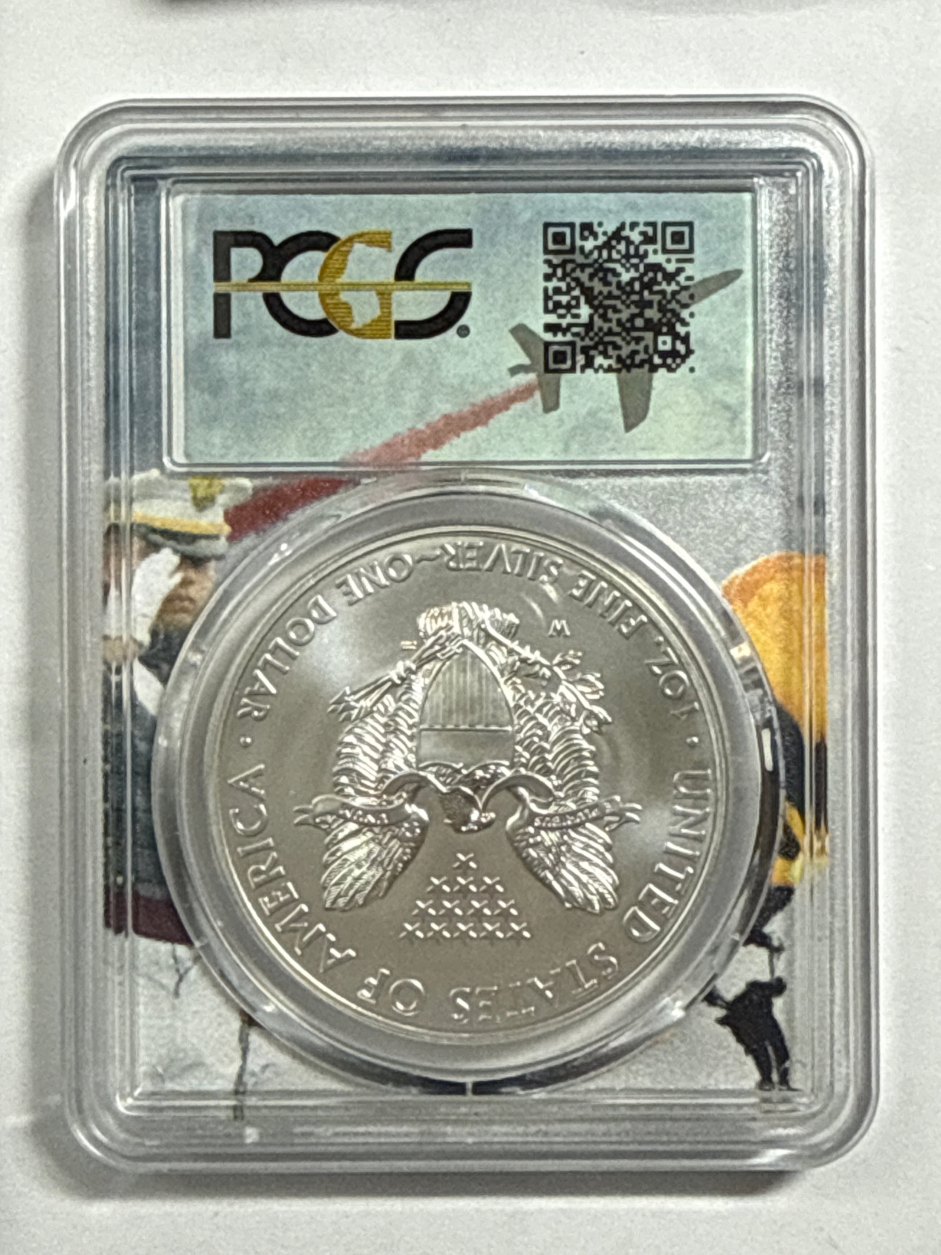 2013-W Burnished American Silver Eagle PCGS SP70 Fighter Jet Label