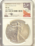 2012-W Burnished American Silver Eagle $1 NGC MS70 Mercanti Hand-Signed