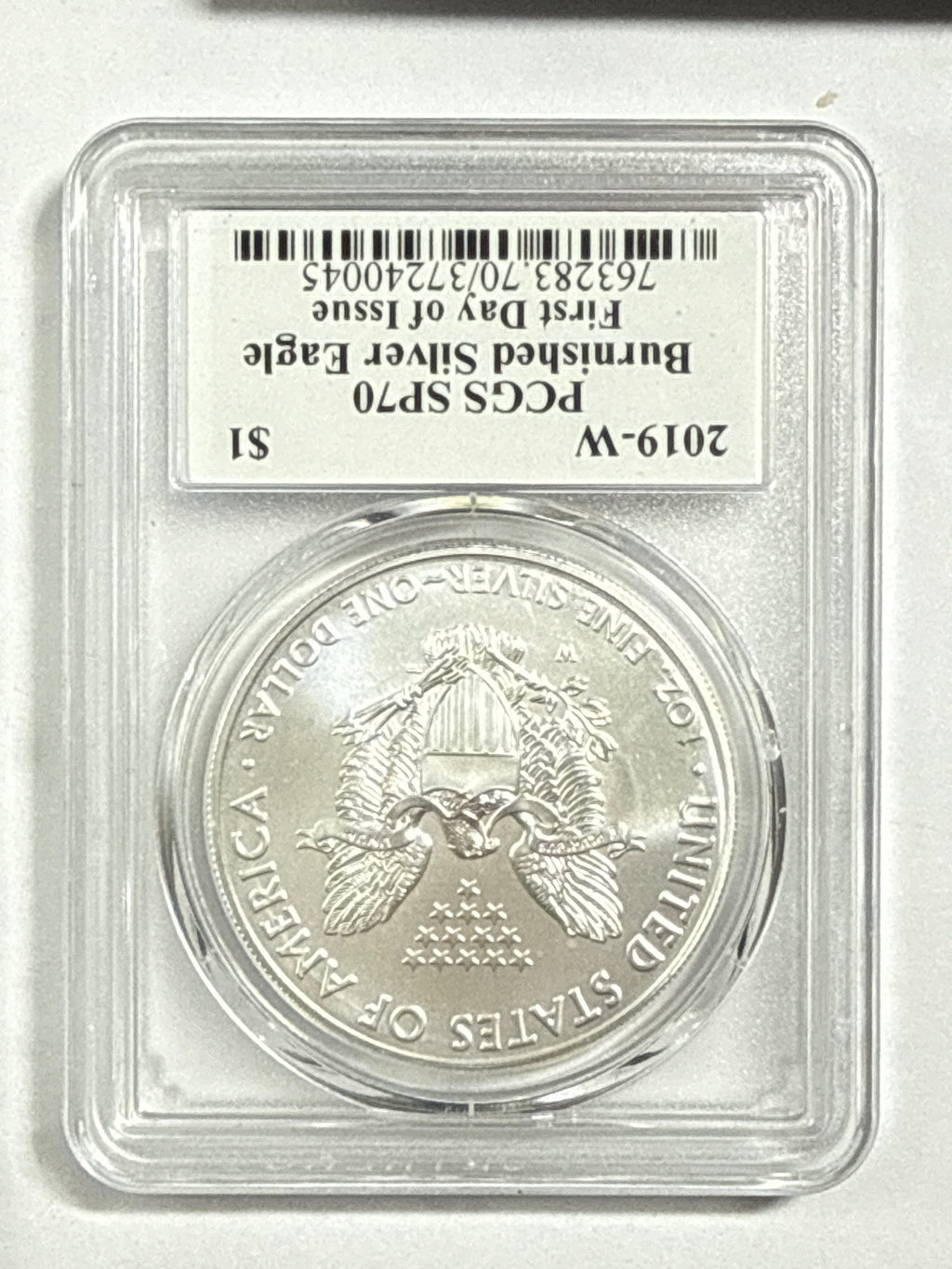 2019-W Burnished American Silver Eagle PCGS SP70 FDOI Thomas Cleveland