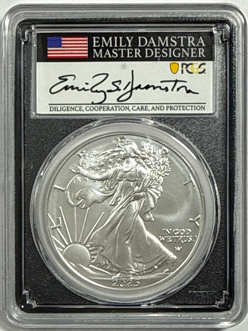 2025-W Burnished American Silver Eagle 5 Piece Set NGC MS70 FDOI Mercanti/Gaudioso/Ryder/Frost/Damstra with sisplay box