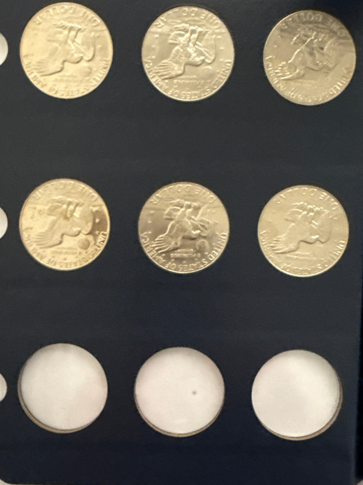 1971-1978-D,P,S American Eisenhower Silver and Silver Clad Dollars Complete 32-Coin Set in a Whittman Album 10 Coins 40% Silver