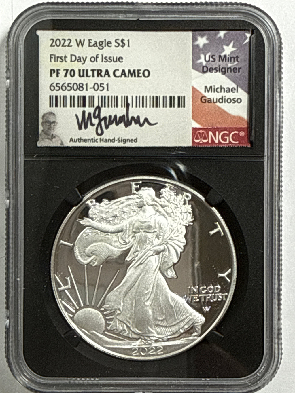 2022-W. American Silver Eagle 5-Coin Box Set NGC/PCGS FDOI PF70 UCAM/PR70 DCAM Mercanti/Jones/Gaudioso/Ryder/Damstra