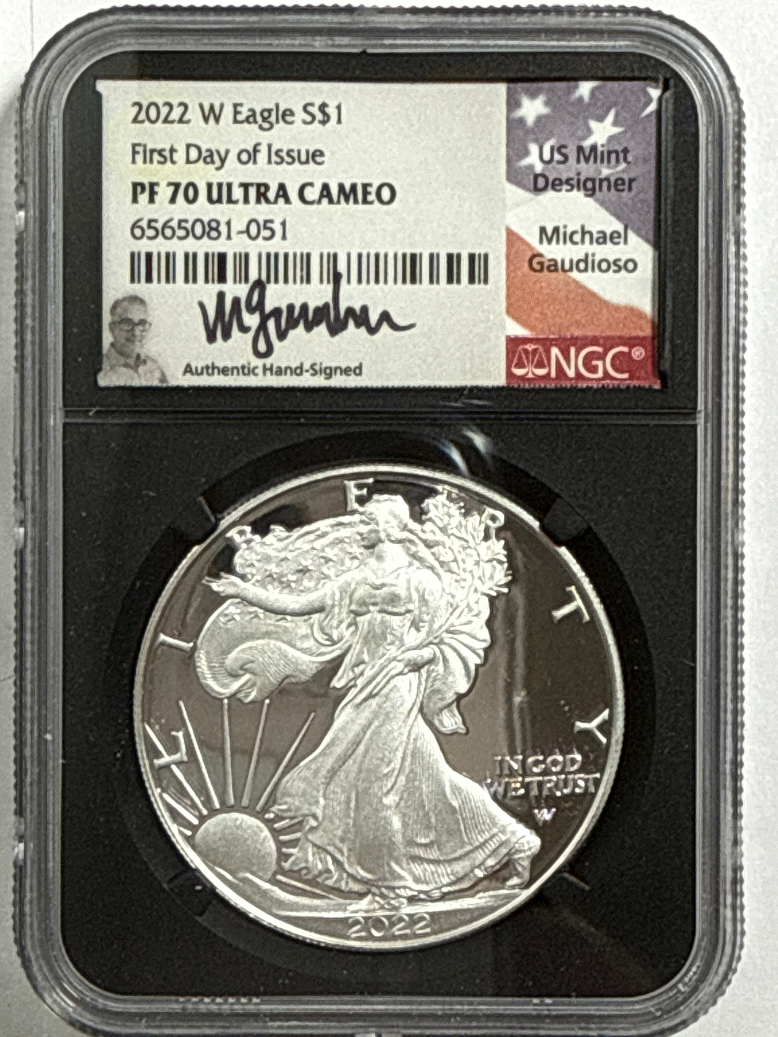 2022-W. American Silver Eagle 5 Coin Set NGC/PCGS FDOI PF70 UCAM/PR70 DCAM Mercanti/Jones/Gaudioso/Ryder/Damstra