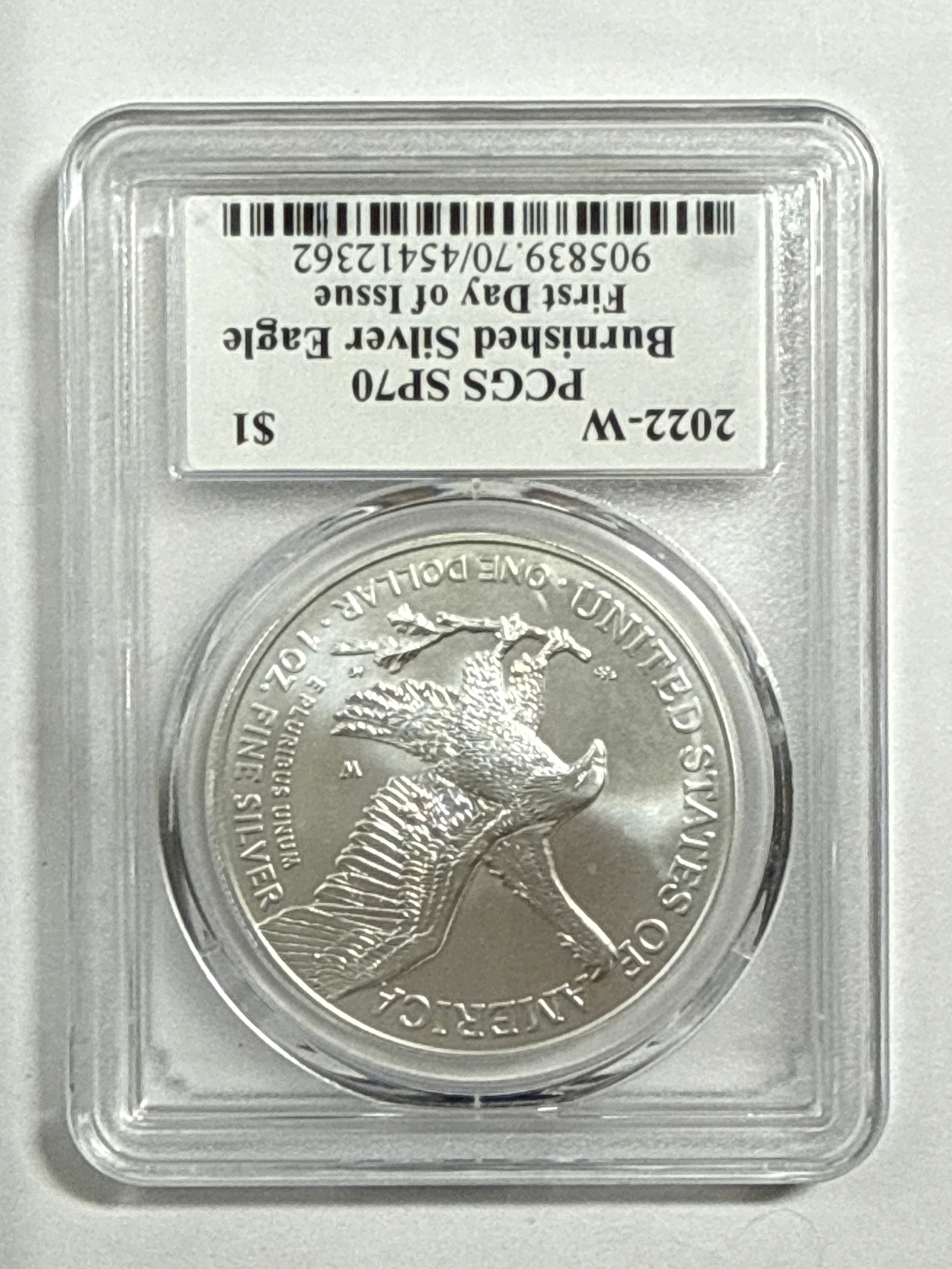 2022-W Burnished American Silver Eagle PCGS SP70 FDOI Thomas Cleveland