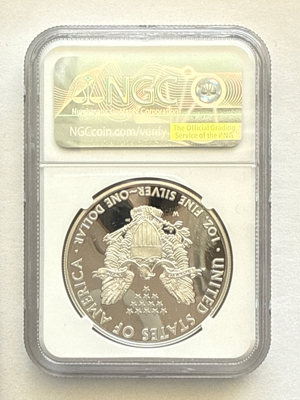 2015-W American Silver Eagle NGC 1 oz PF70 UCAM  J. M. Mercanti hand signed Art Label