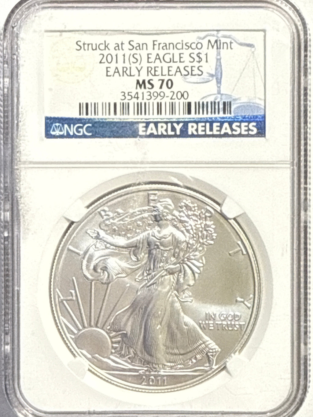 2011(S) American Silver Eagle $1 NGC ER MS70