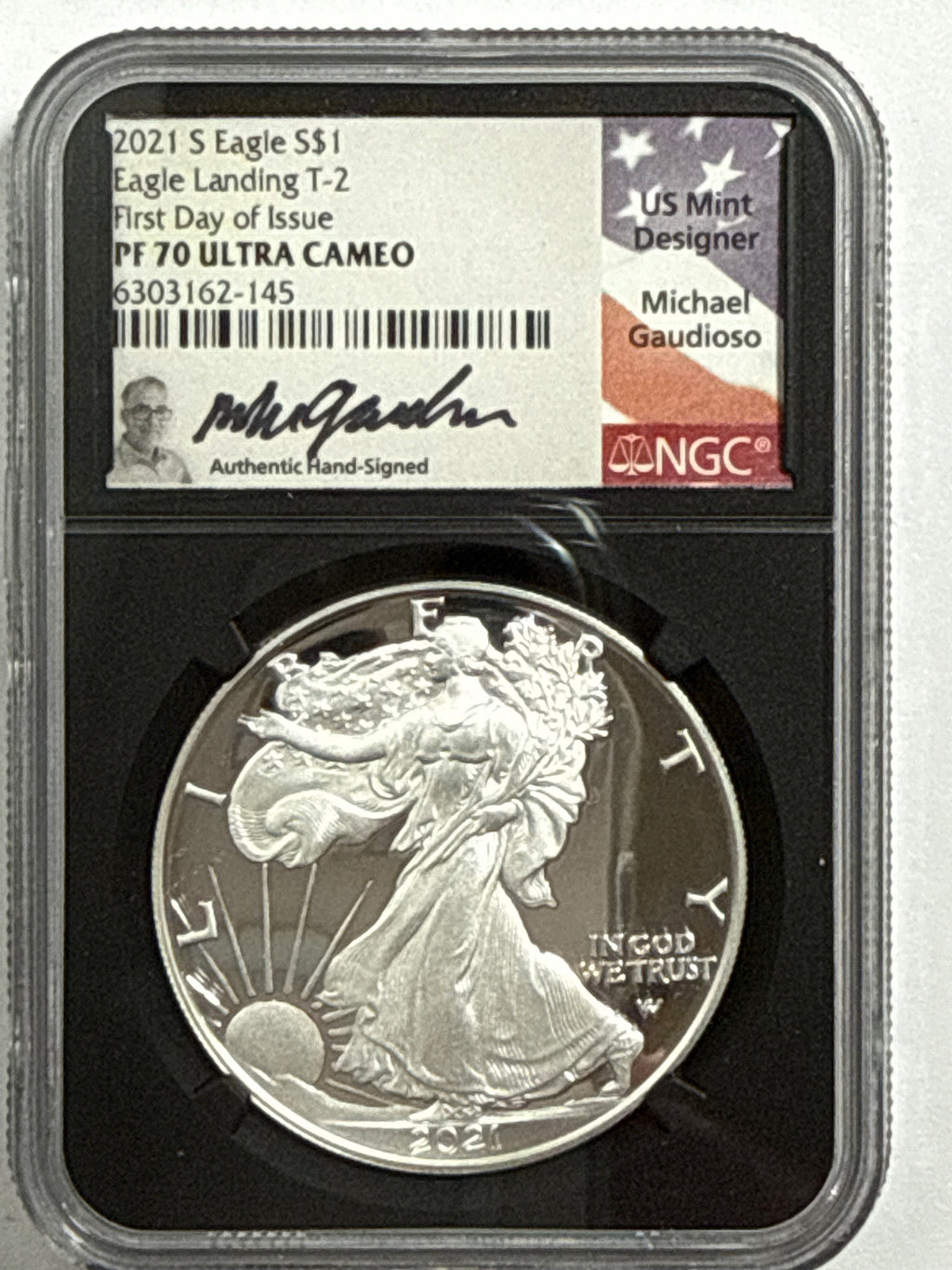 2021-S American Silver Eagle T-2 NGC/PCGS 3-Coin Box Set FDOI PF70 UCAM/PR70 DCAM FL Mercanti/Gaudioso/Damstra