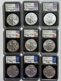 2019-W Burnished American Silver Eagle 9-Piece set NGC MS 70 FDOI Moy/Mercanti/Jones
