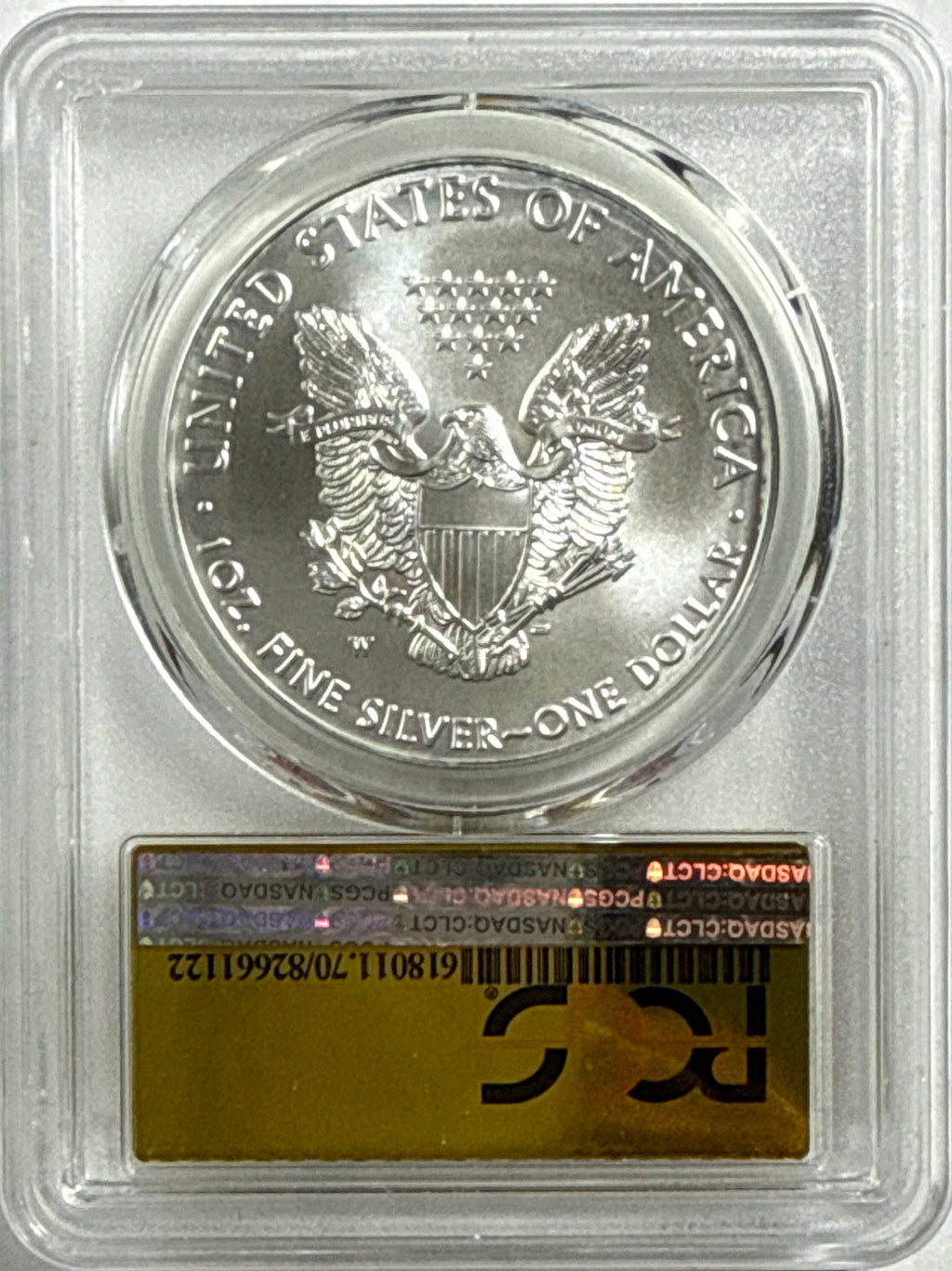 2016-W Burnished American Silver Eagle PCGS SP70 FDOI LE 30th Anniversary Gold Foil Label