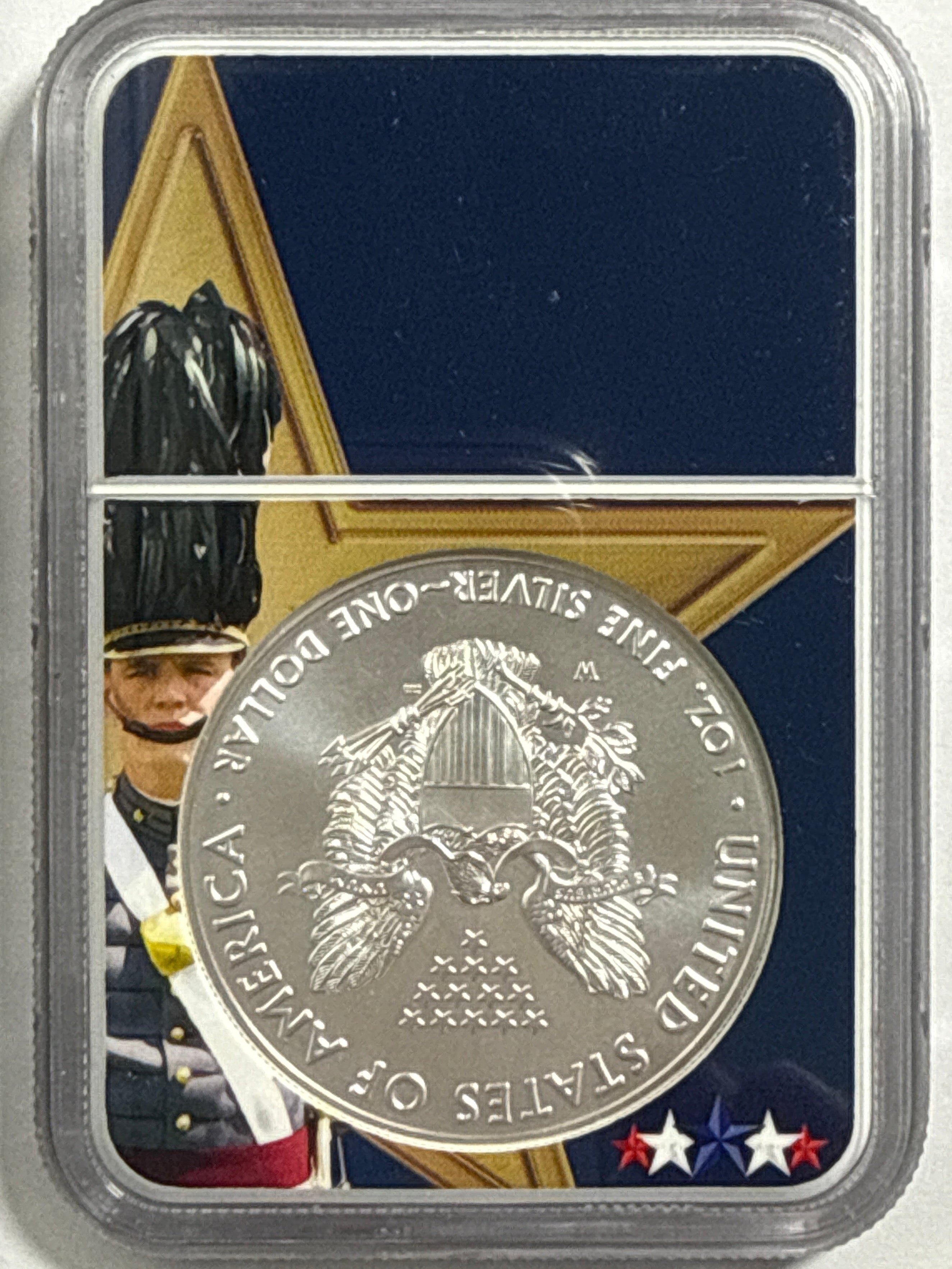 2017-W Burnished American Silver Eagle NGC MS70 FDOI West Point Label