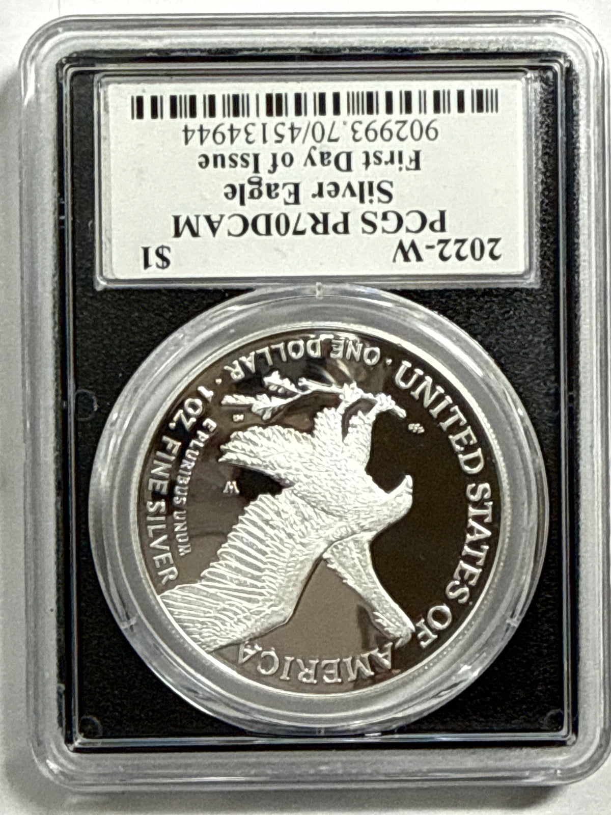 2022-W. American Silver Eagle 5-Coin Box Set NGC/PCGS FDOI PF70 UCAM/PR70 DCAM Mercanti/Jones/Gaudioso/Ryder/Damstra