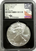 2020-W Burnished American Silver Eagle NGC FDI MS70 J. Mercanti Hand Signed.