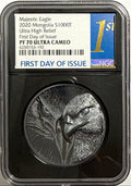 2020 Mongolia Silver Majestic Eagle S1000T NGC Ultra High Relief FDI PF70 UCAM Black Core