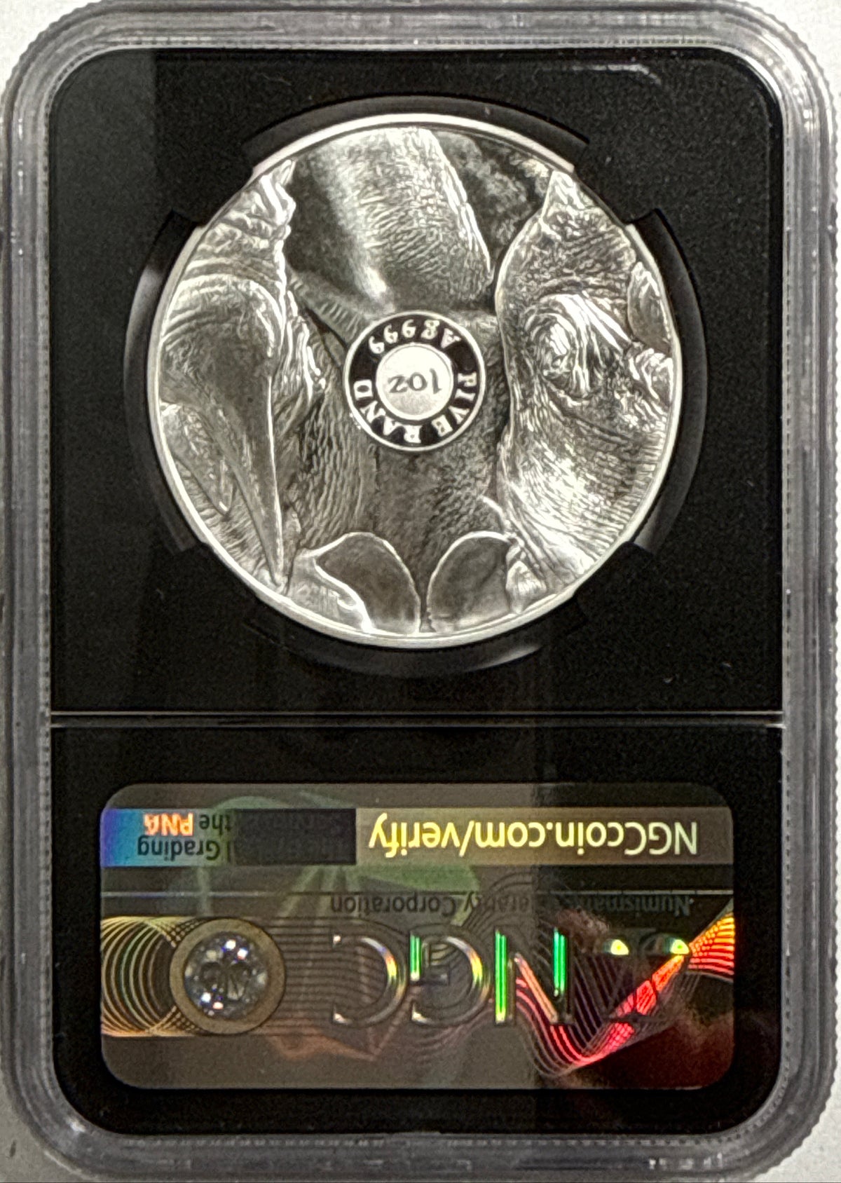 2019/2020/2021/ South Africa NGC FDI PF70 UCAM S5R Big 5 Elephant/Lion/Rhino/Spotted Leopard/Buffalo Tumi Tsehio signed
