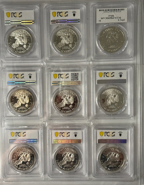 1971-1978-S American Eisenhower Silver and Silver Clad Dollars MS69/MS67 18-Coin Set 10 Coins 40% Silver