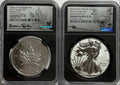 2019 Pride of Two Nations Set Canada $5 Maple Leaf -Canada 2 Coin Box Set with CoA NGC FDI Modified PF70 Susan Taylor. 2019-W Pride of Two Nations American Silver Eagle $1 Canada 2 Coin Box Set FDI Enhanced Rev PF70 John Mercanti.