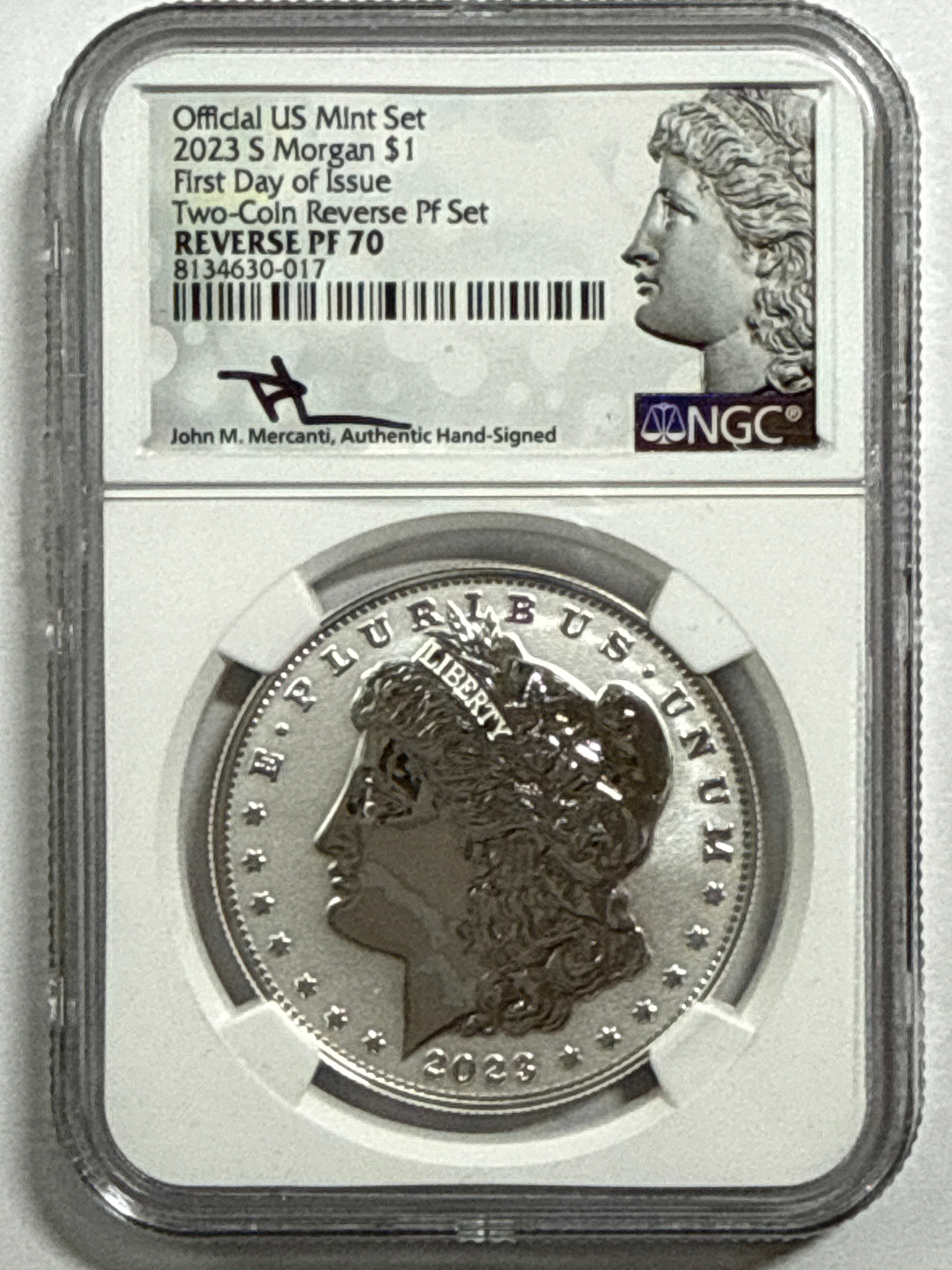 2023-S Morgan/Peace Silver Dollar 4 Piece Set NGC MS70/PF70UCAM Mercanti Hand Signed