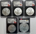 2022-W Burnished American Silver Eagle 5-Coin Box Set NGC MS70 FDOI Mercanti/Gaudioso/Ryder/Jones/Damstra