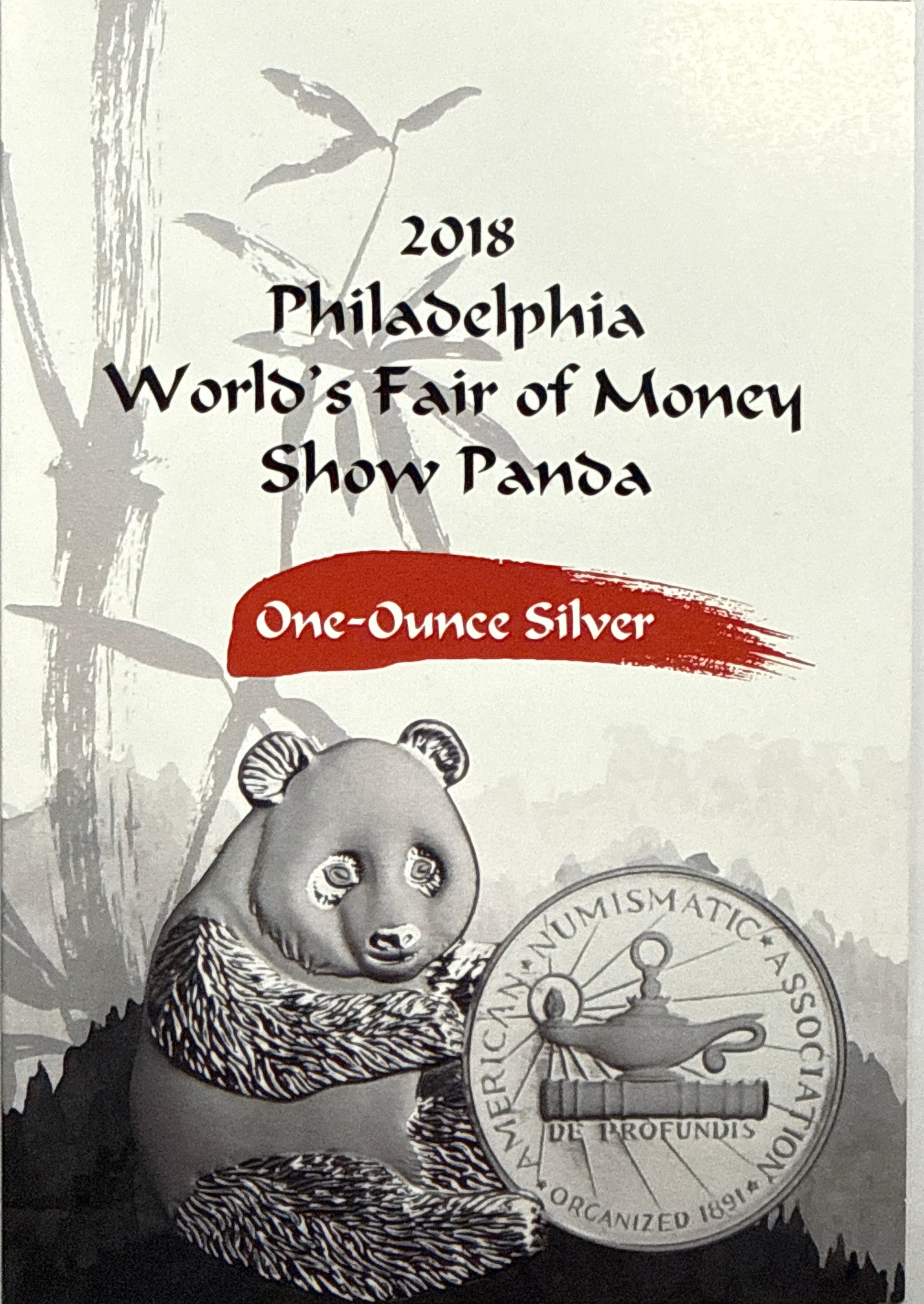2018 Gilt China 1 oz Sliver Panda Official Mint Medal ANA World's Fair of Money Philadephia -First Release NGC PGF70 UCAM Box & CoA