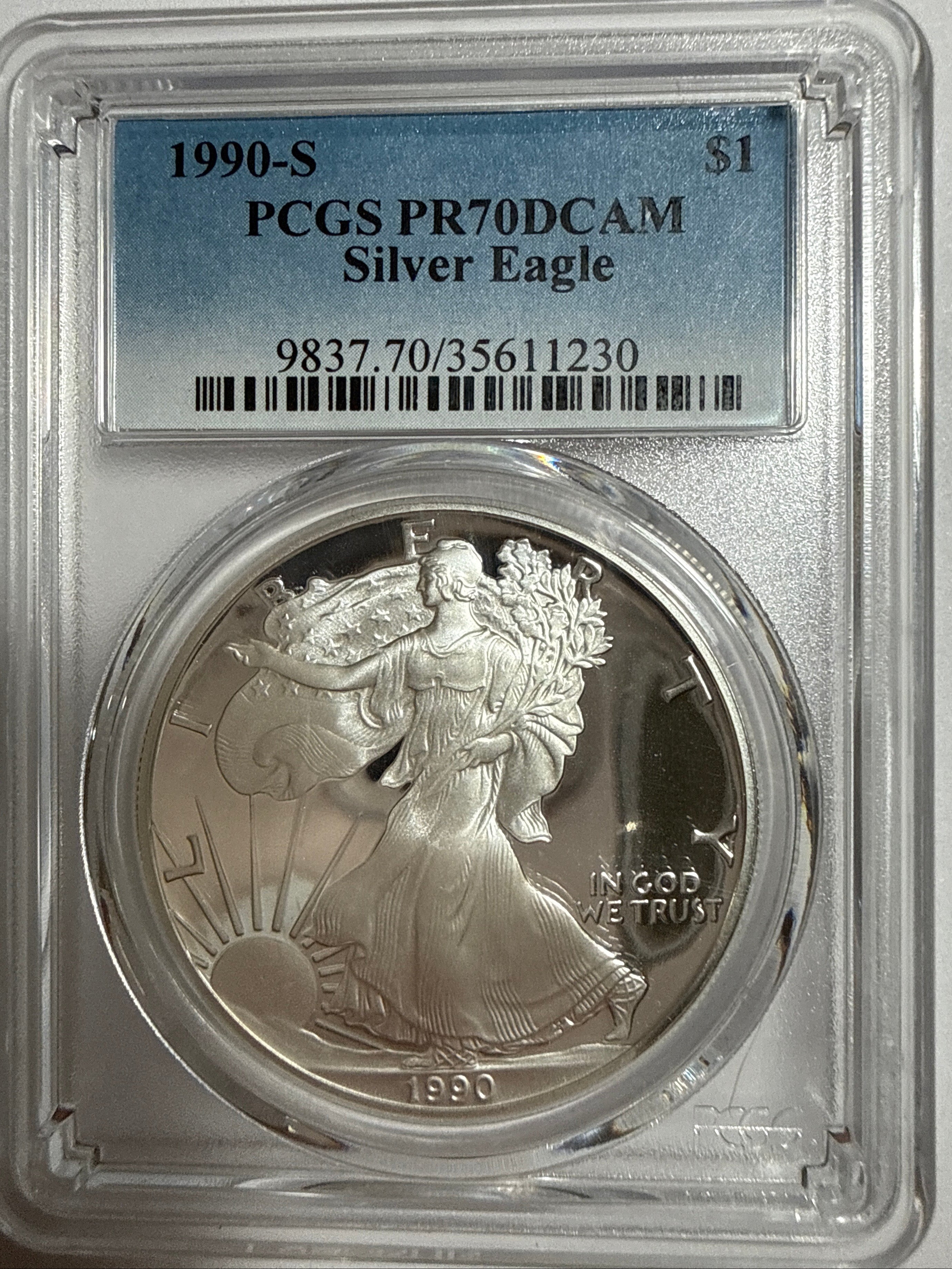 1990-S American Silver Eagle PR70 DCAM PCGS