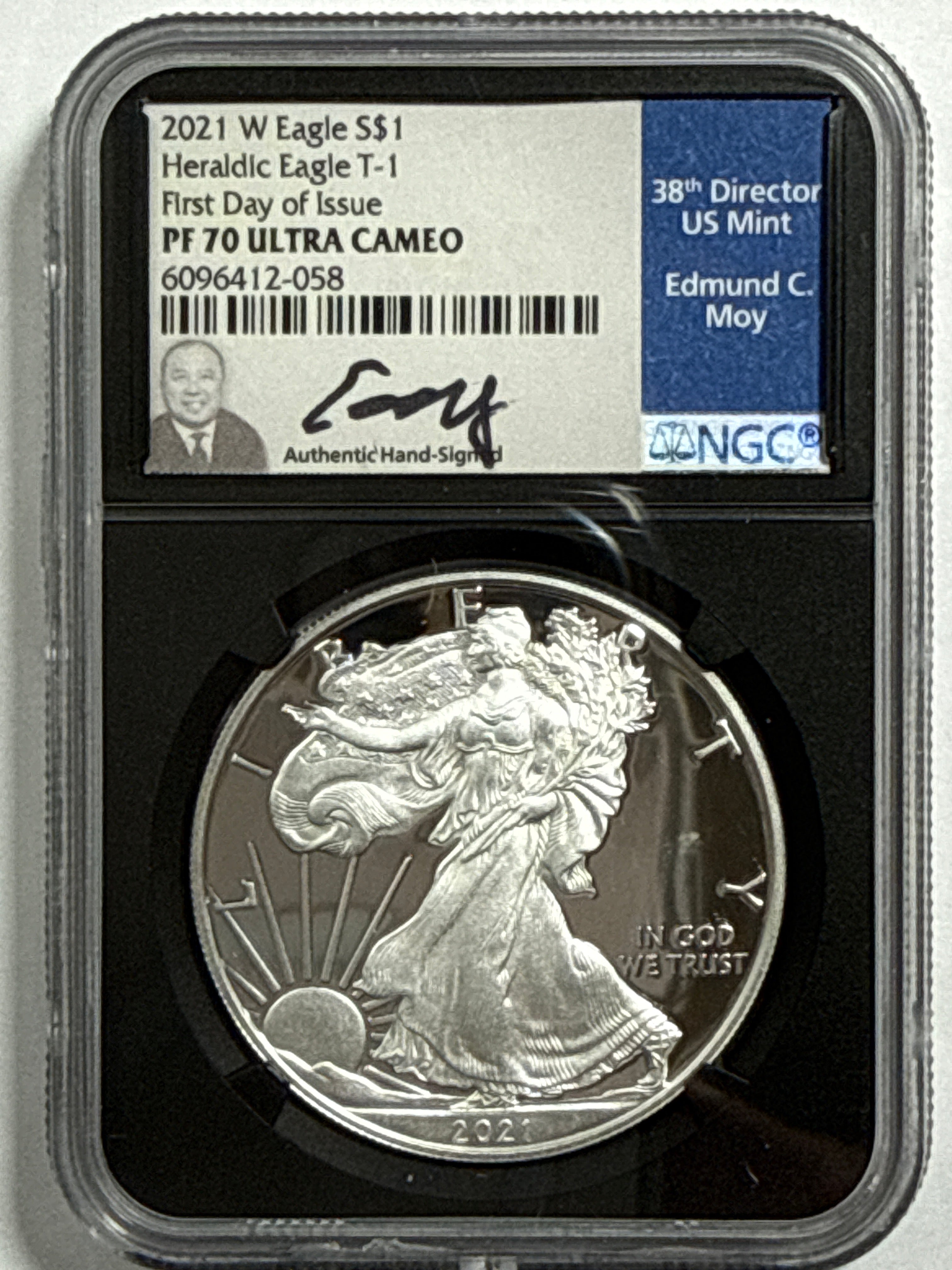 2021-W American Silver Heraldic Eagle T-1 3 Piece Set NGC FDOI PF70 UCAM Mercanti/Jones/Moy Hand Signed