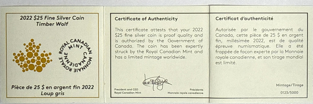 2022 Canada $25 Silver Timber Wolf Extraordinary High Relief NGC First Day of production PF70 UCAM Susan Taylor Hand Signed
