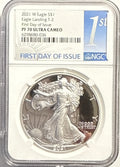 2021-W American Silver Eagle $1 Eagle Landing T-2 NGC FDI PF70 UCAM