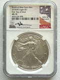 2019-W American Silver Eagle NGC 1 oz PF70 UCAM FDOI J. M. Mercanti hand signed  Flag Label