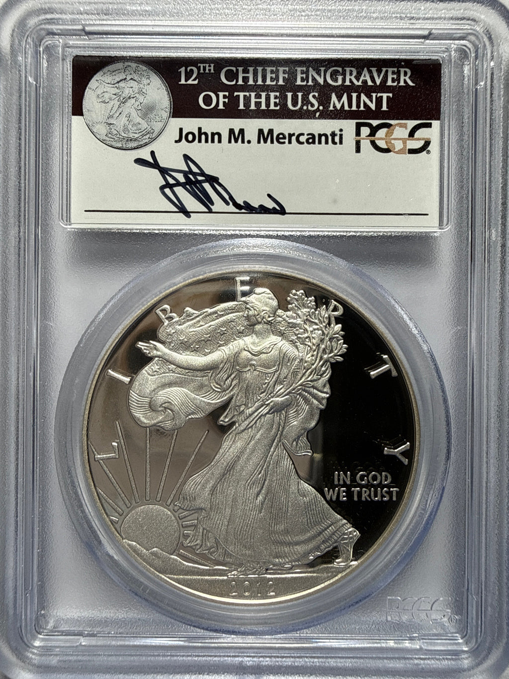 2012-S American Silver Eagle PCGS FS PR70 DCAM  75th Anniversary SF Mint Set Mercanti Signed