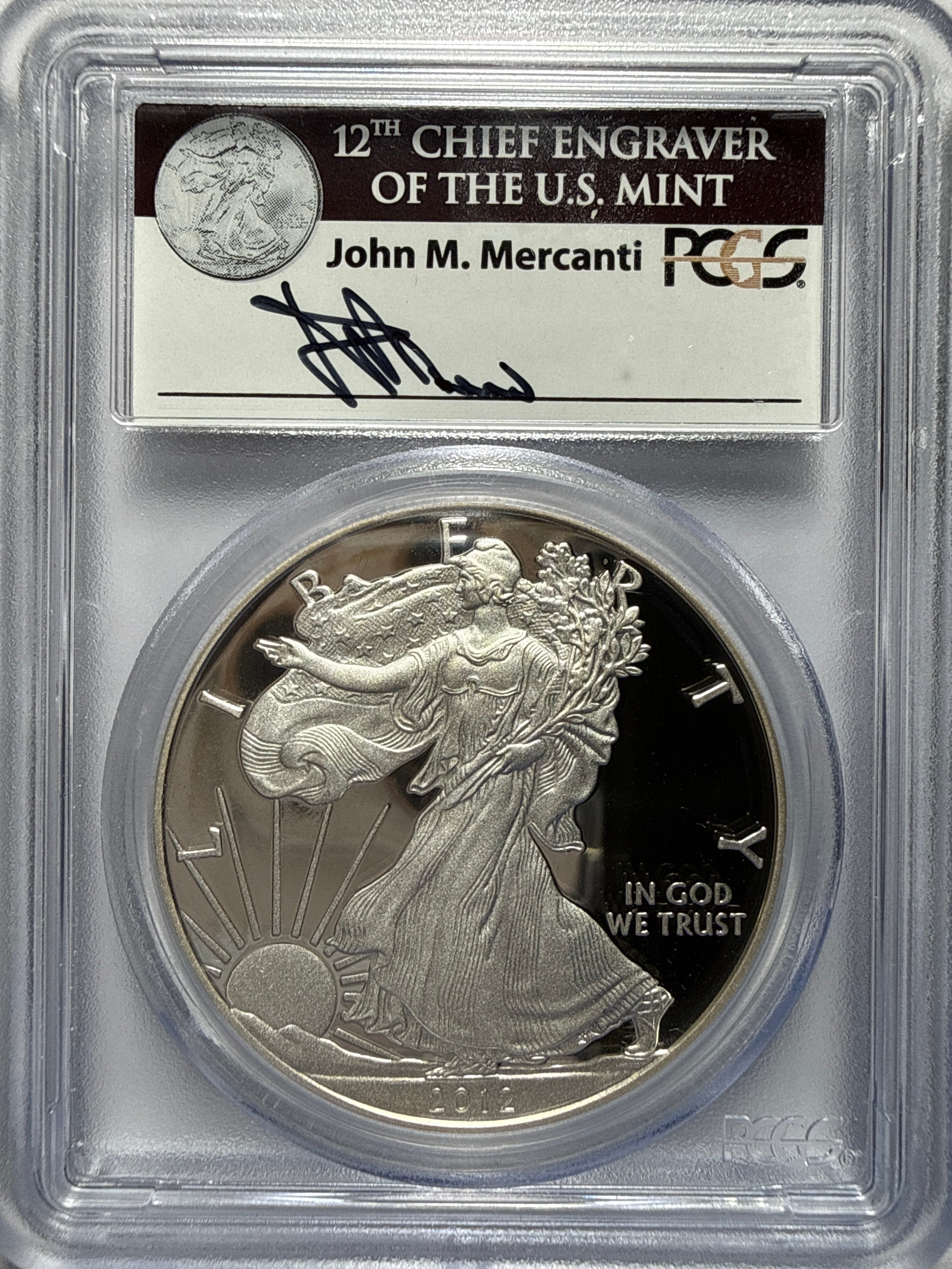 2012-S American Silver Eagle PCGS FS PR70 DCAM  75th Anniversary SF Mint Set Mercanti Signed