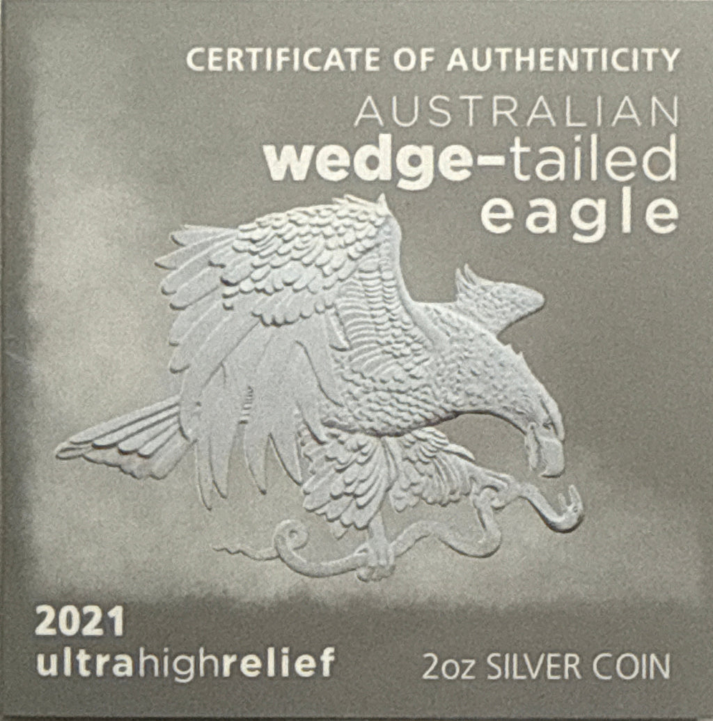 2021P Australia $2 .999 Silver Wedge-Tailed Eagle NGC  Ultra High Relief FDI REV PF70 Mercanti