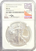 2017-W Burnished American Silver Eagle $1 NGC MS70 Mercanti Hand-Signed