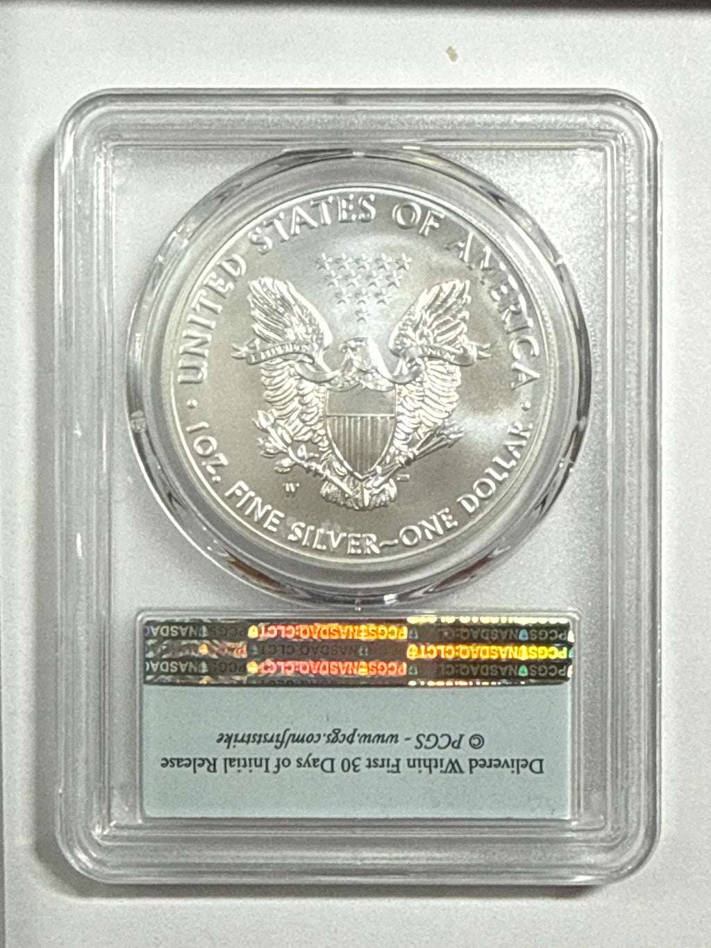 2018-W Burnished American Silver Eagle PCGS SP70 FS Flag Label