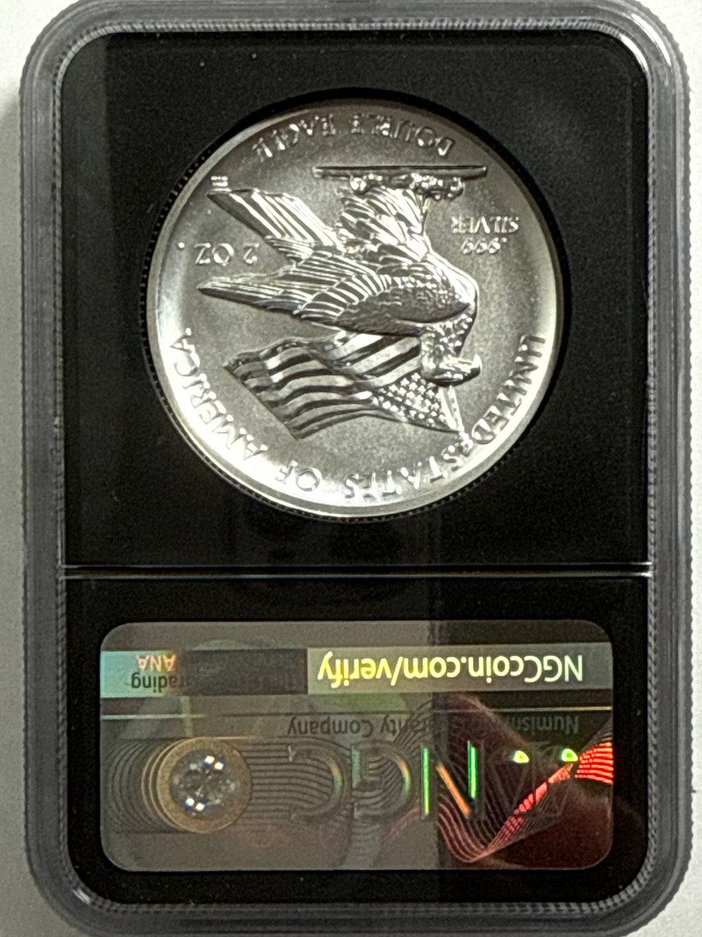 2022 American Silver Eagle 2 OZ High Relief Mercanti Double Eagle NGC FDOI Reverse PF70