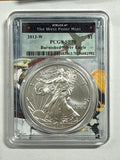 2013-W Burnished American Silver Eagle PCGS SP70 Fighter Jet Label